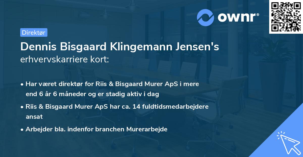 Dennis Bisgaard Klingemann Jensen's erhvervskarriere kort