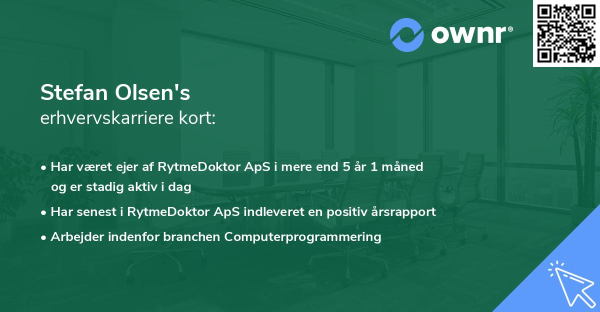 Stefan Olsen's erhvervskarriere kort
