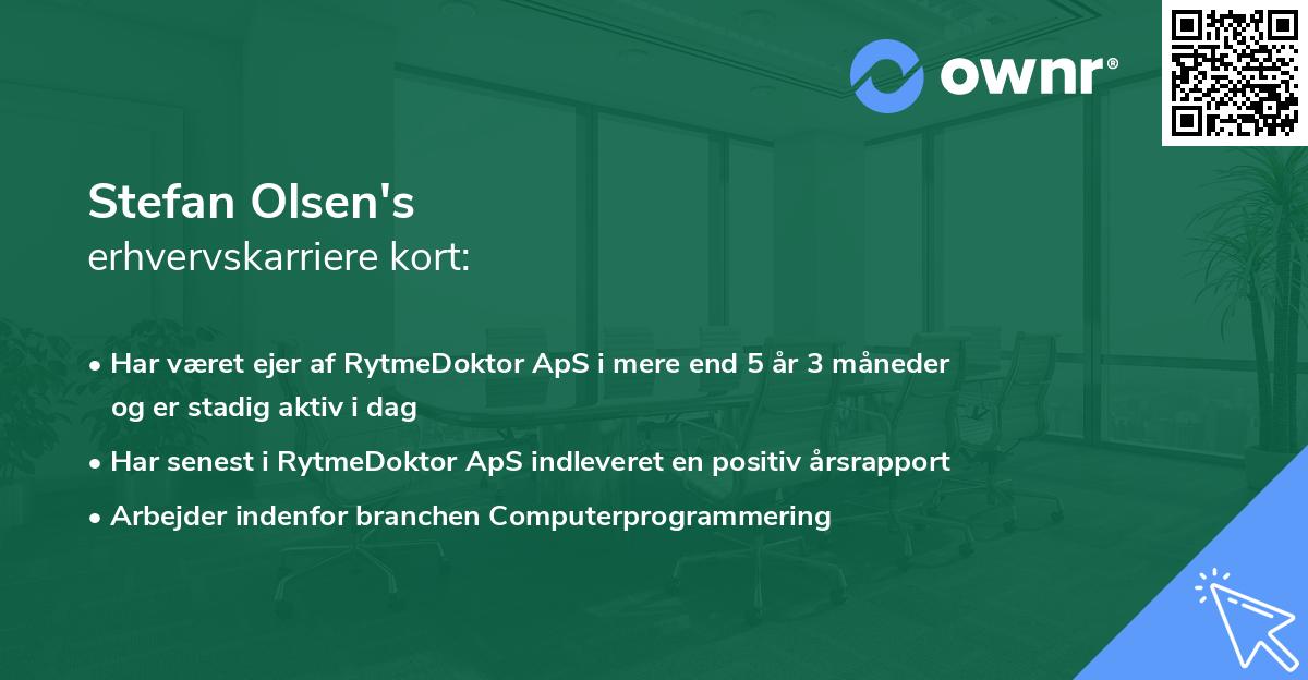 Stefan Olsen's erhvervskarriere kort