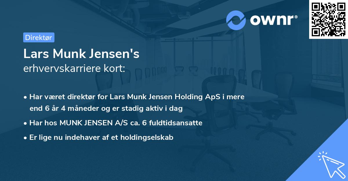 Lars Munk Jensen's erhvervskarriere kort