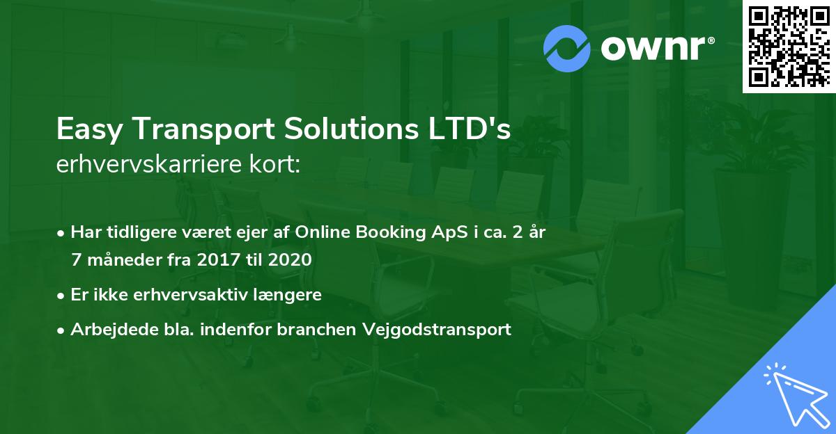 Easy Transport Solutions LTD's erhvervskarriere kort