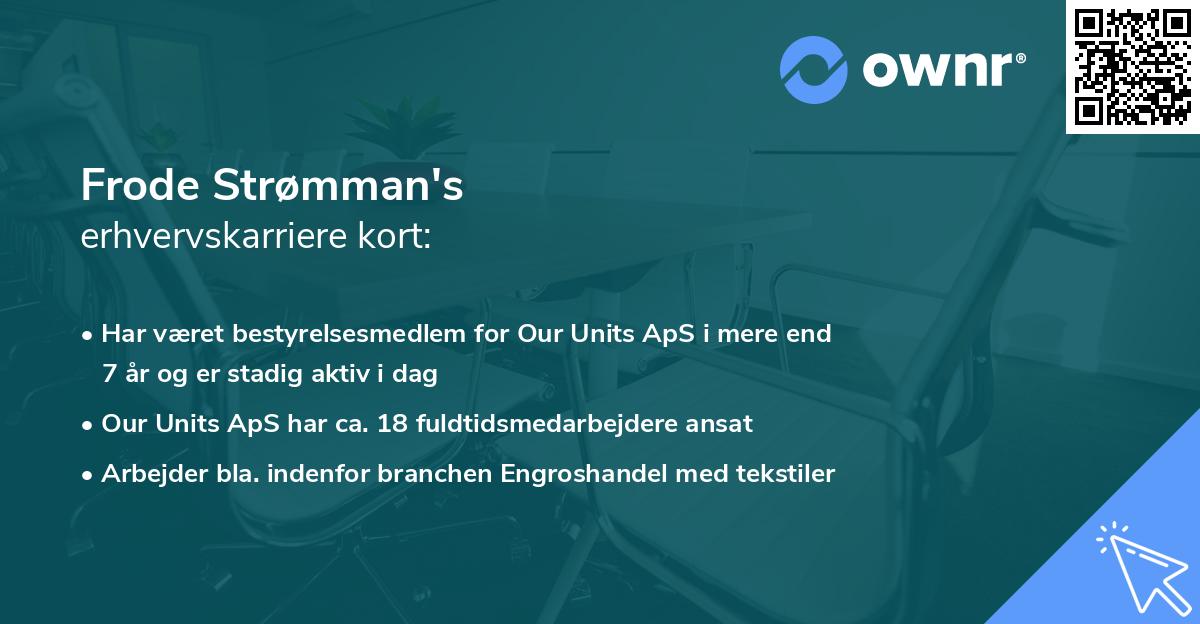 Frode Strømman's erhvervskarriere kort