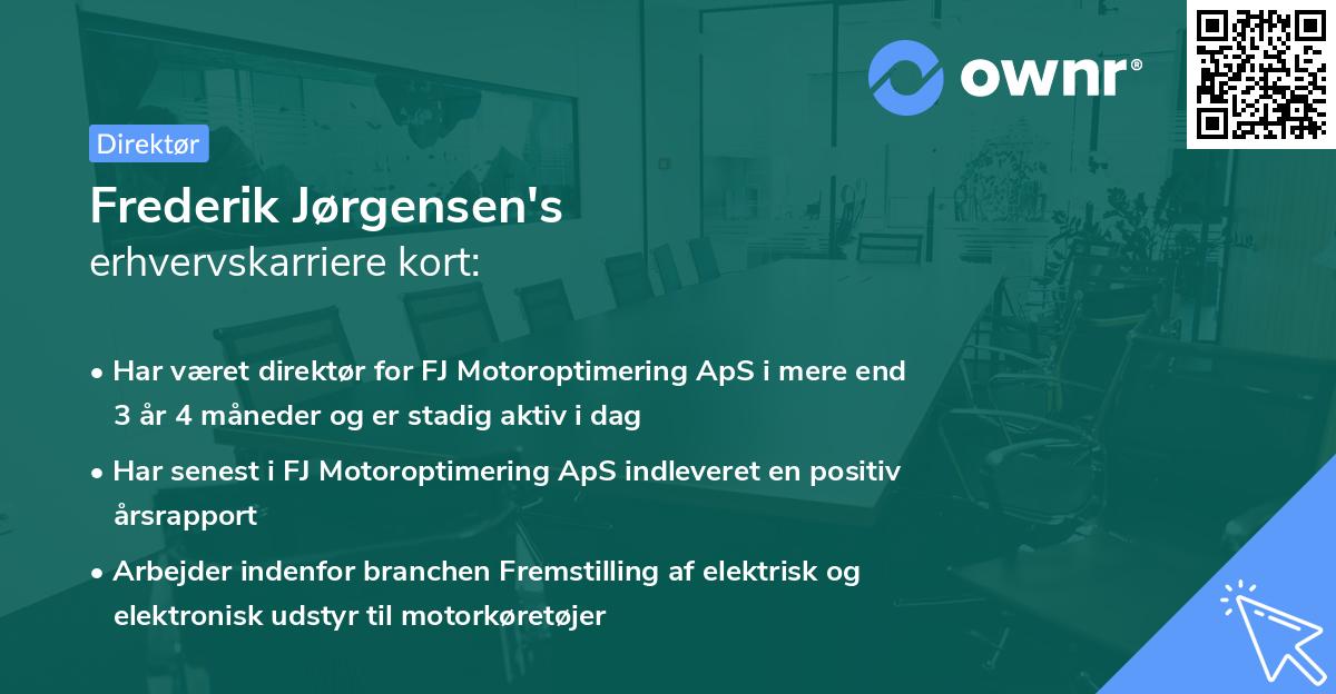 Frederik Jørgensen's erhvervskarriere kort