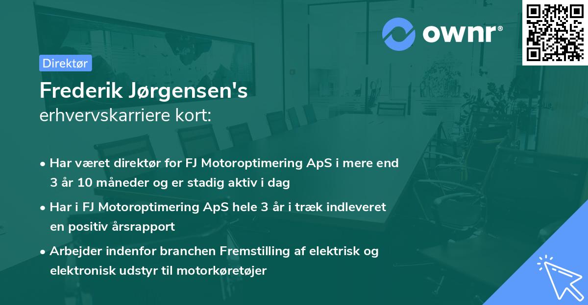Frederik Jørgensen's erhvervskarriere kort