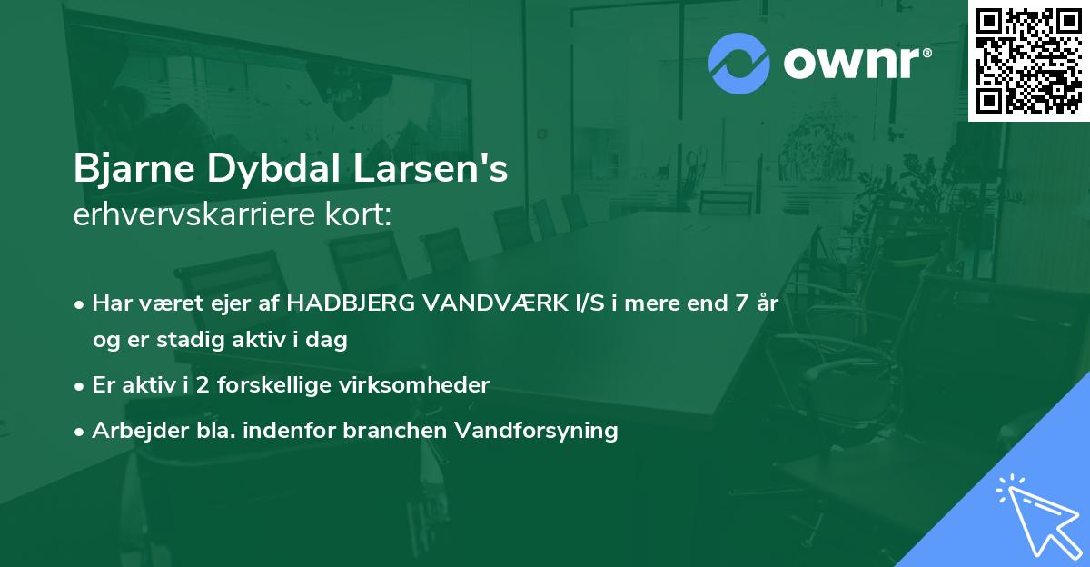 Bjarne Dybdal Larsen's erhvervskarriere kort
