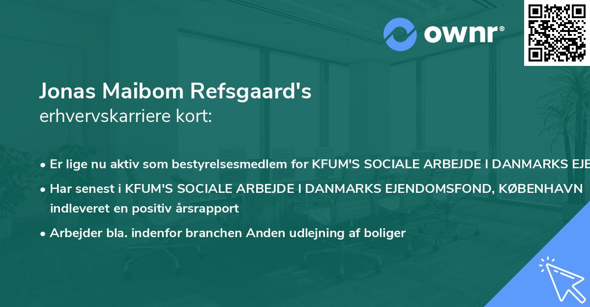 Jonas Maibom Refsgaard's erhvervskarriere kort