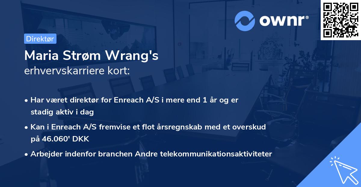 Maria Strøm Wrang's erhvervskarriere kort