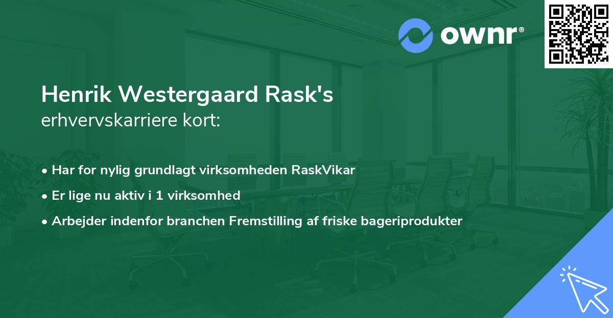 Henrik Westergaard Rask's erhvervskarriere kort
