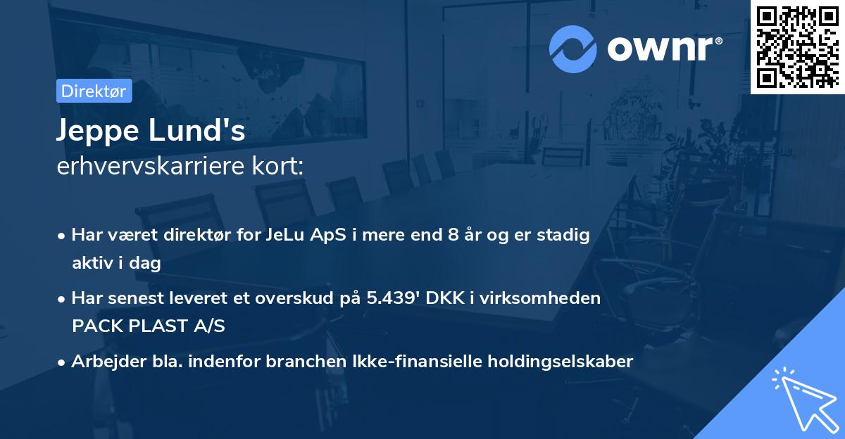 Jeppe Lund's erhvervskarriere kort