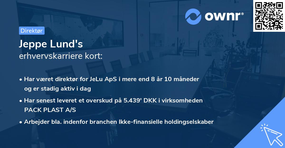 Jeppe Lund's erhvervskarriere kort