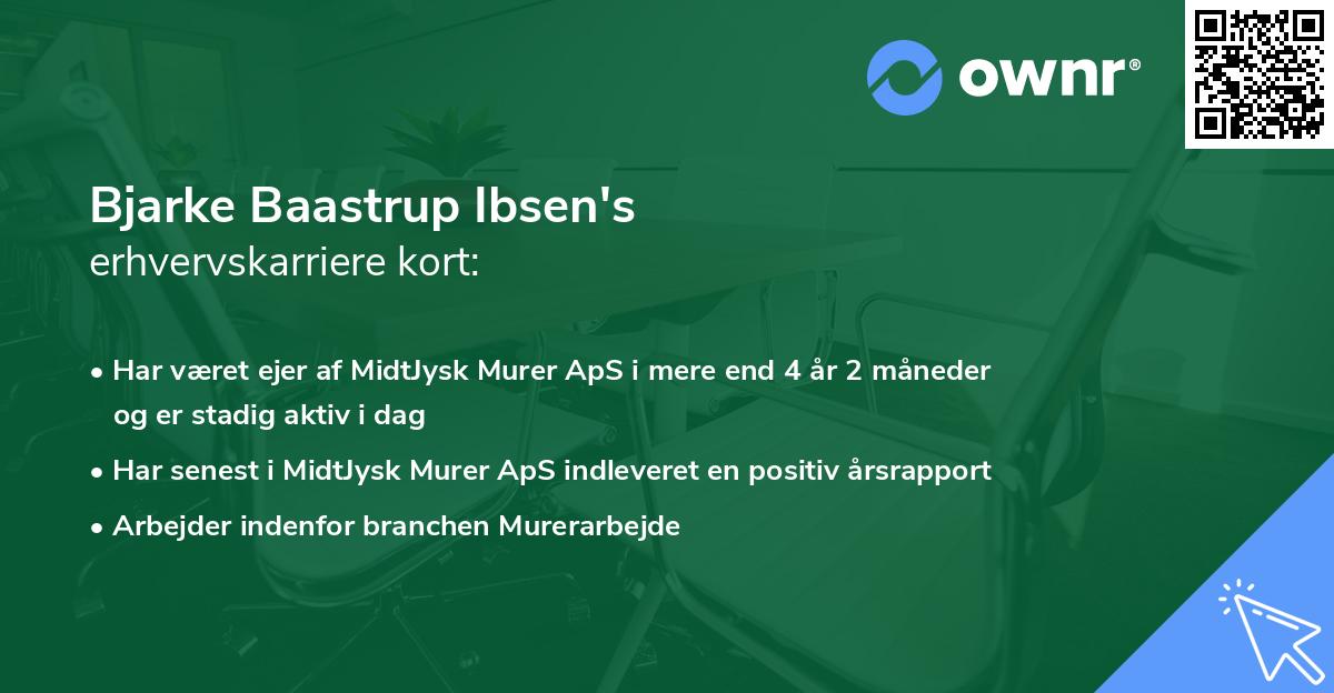 Bjarke Baastrup Ibsen's erhvervskarriere kort