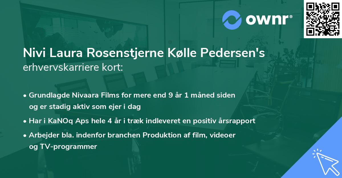 Nivi Laura Rosenstjerne Kølle Pedersen's erhvervskarriere kort