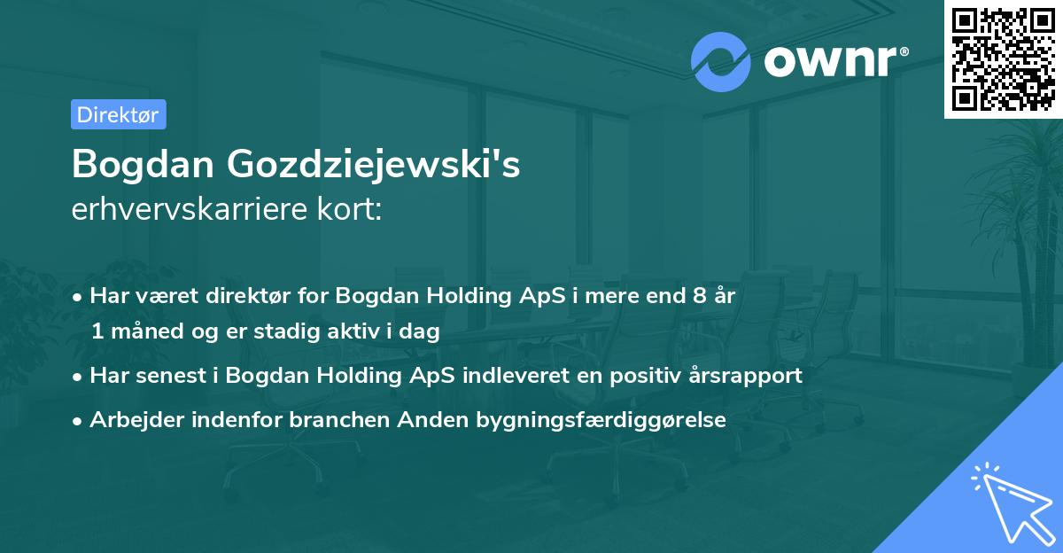 Bogdan Gozdziejewski's erhvervskarriere kort