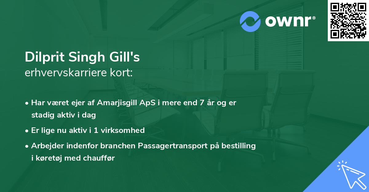 Dilprit Singh Gill's erhvervskarriere kort