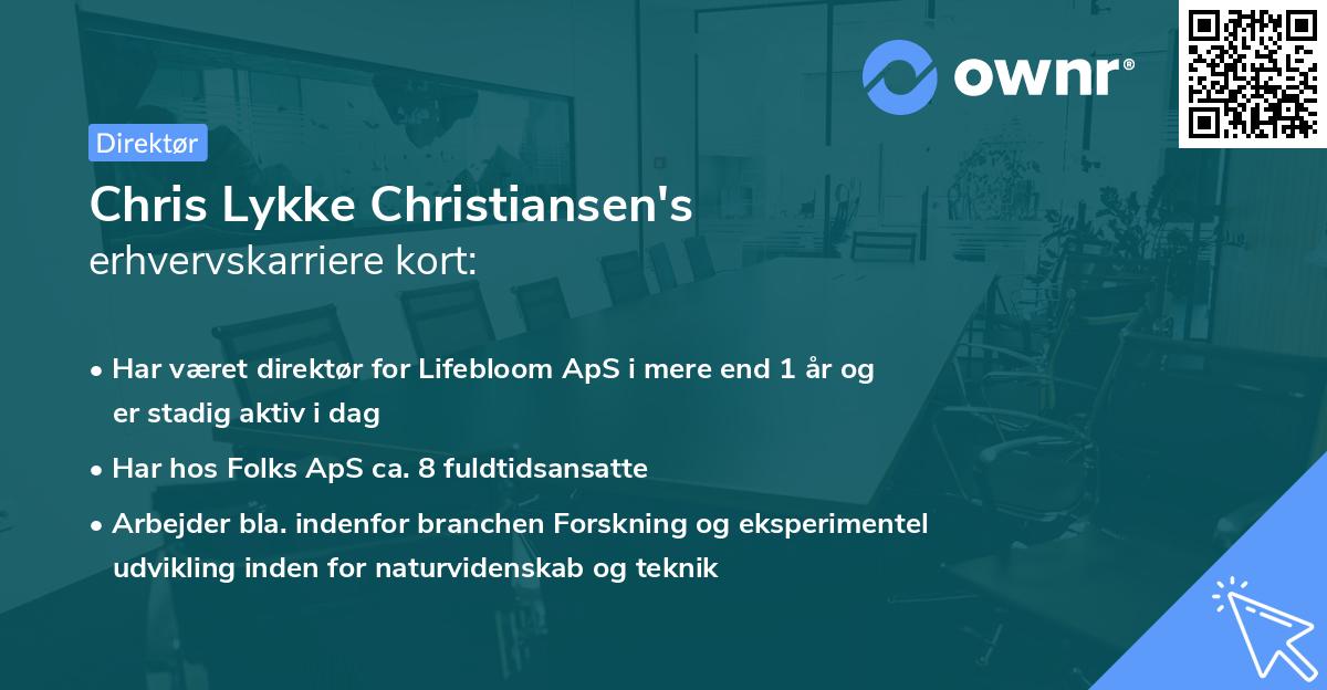 Chris Lykke Christiansen's erhvervskarriere kort