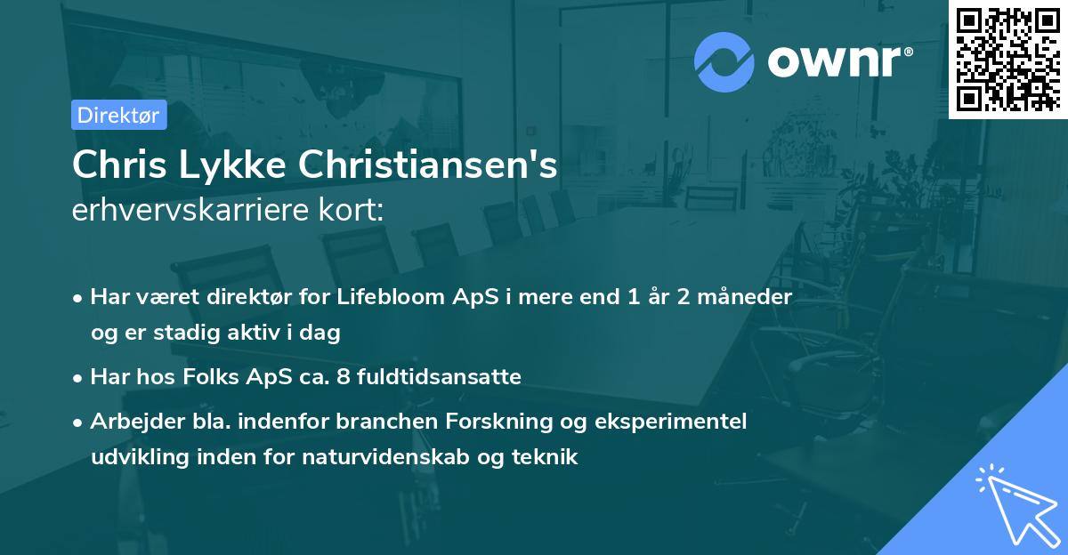 Chris Lykke Christiansen's erhvervskarriere kort