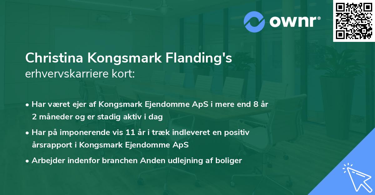 Christina Kongsmark Flanding's erhvervskarriere kort