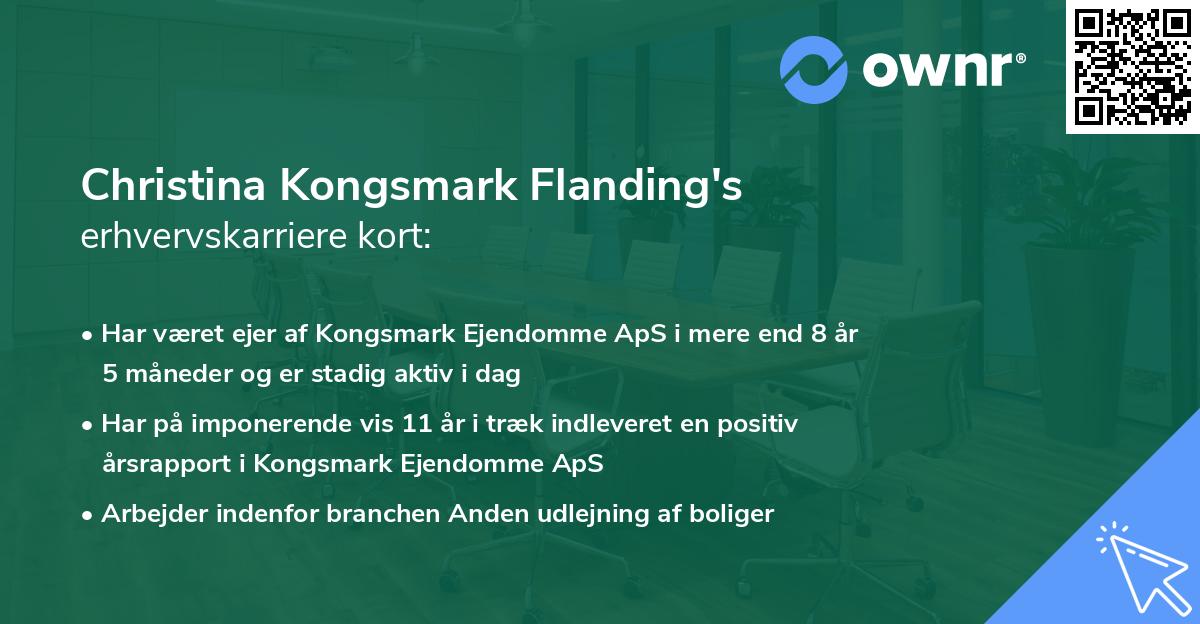 Christina Kongsmark Flanding's erhvervskarriere kort