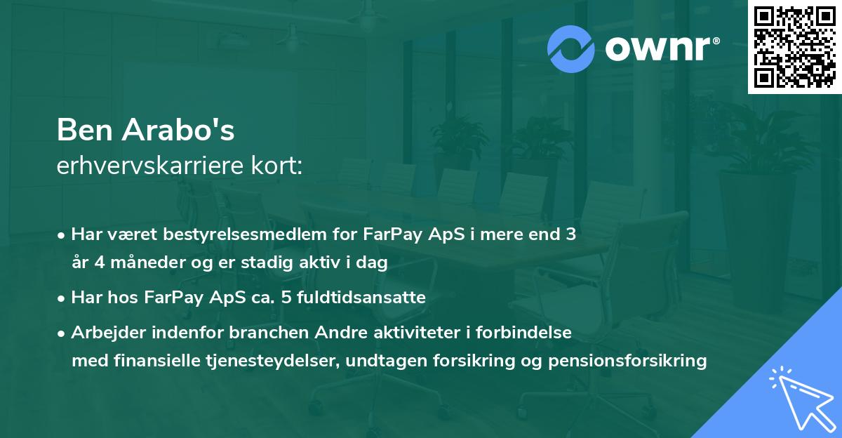 Ben Arabo's erhvervskarriere kort