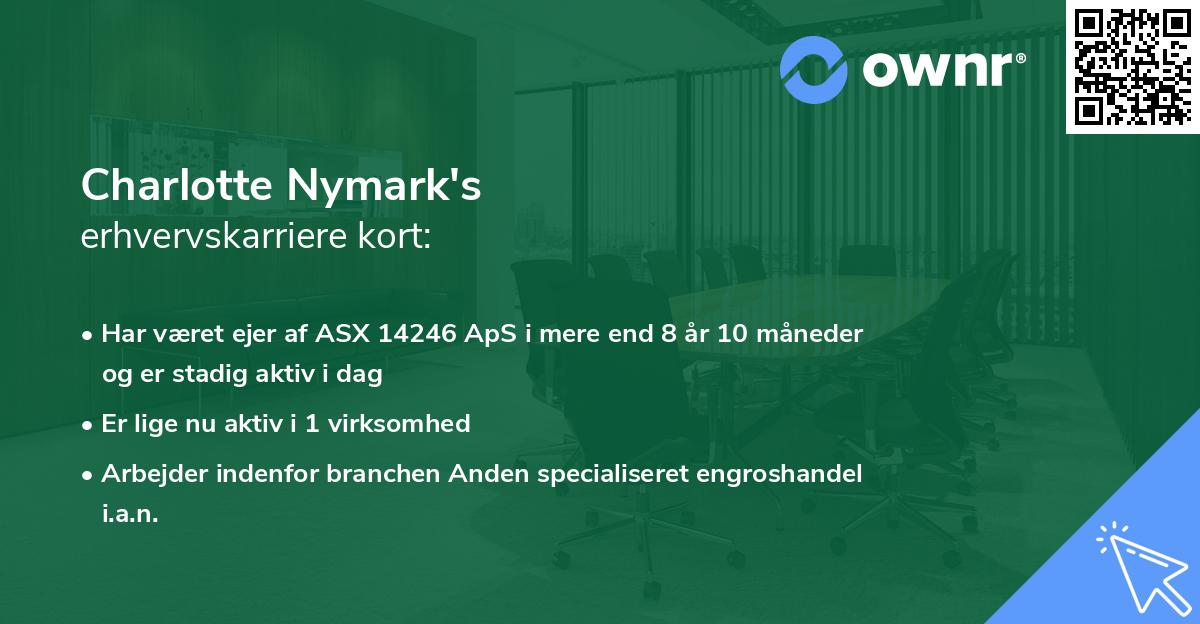 Charlotte Nymark's erhvervskarriere kort