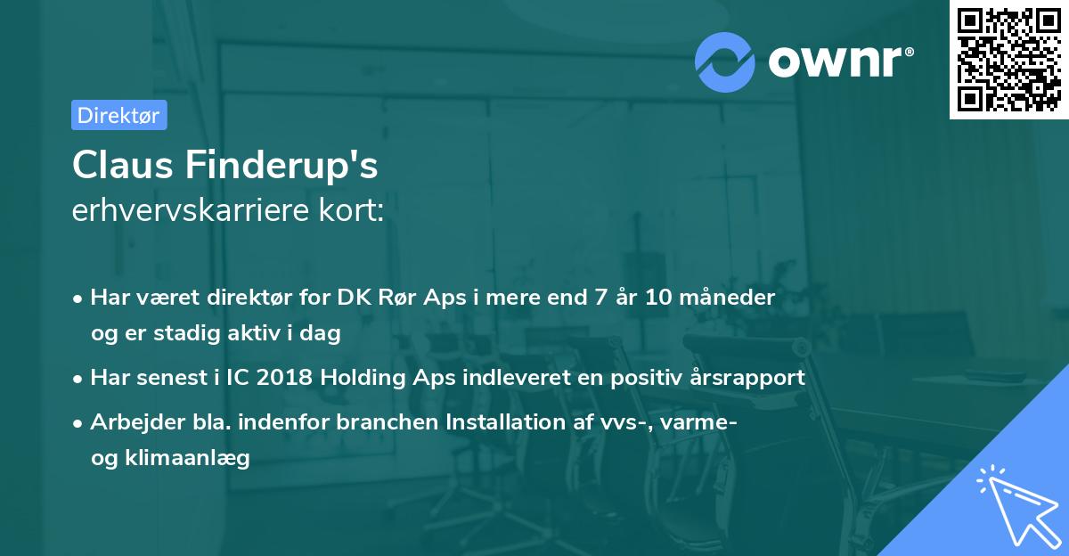 Claus Finderup's erhvervskarriere kort