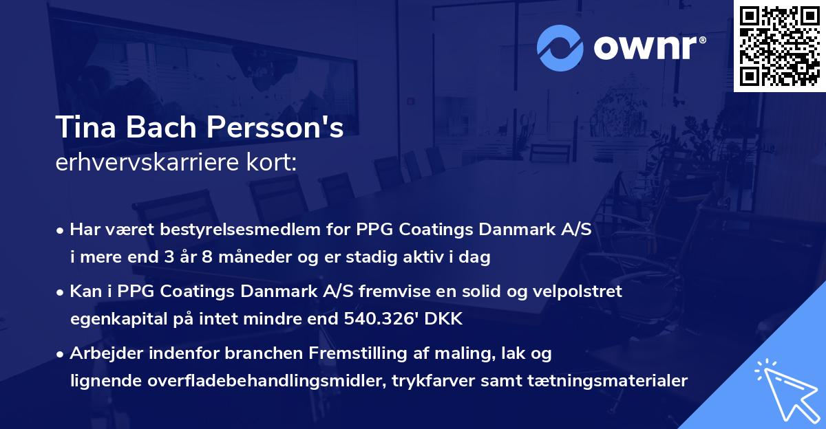 Tina Bach Persson's erhvervskarriere kort