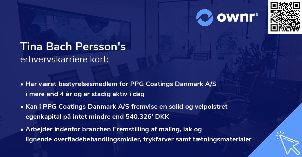 Tina Bach Persson's erhvervskarriere kort