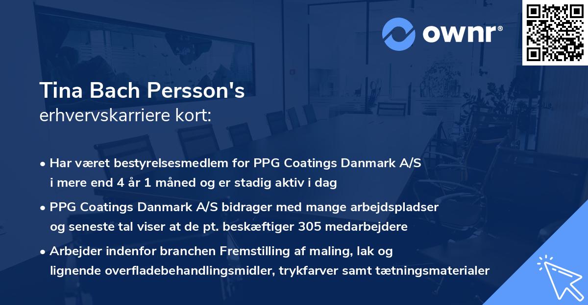 Tina Bach Persson's erhvervskarriere kort