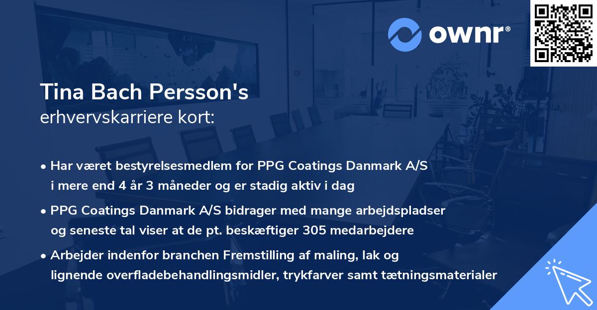 Tina Bach Persson's erhvervskarriere kort