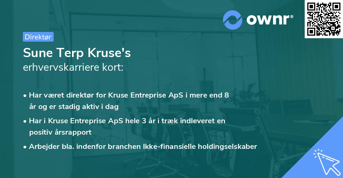 Sune Terp Kruse's erhvervskarriere kort