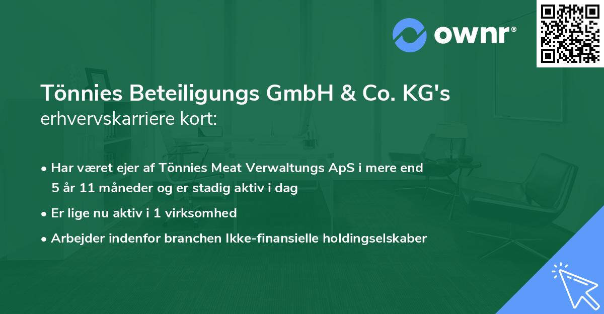 Tönnies Beteiligungs GmbH & Co. KG's erhvervskarriere kort