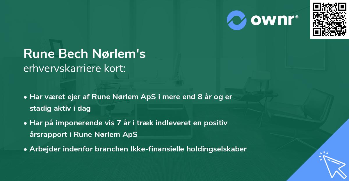 Rune Bech Nørlem's erhvervskarriere kort