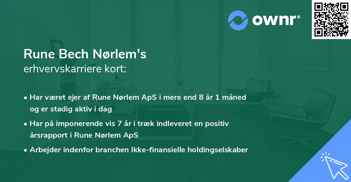 Rune Bech Nørlem's erhvervskarriere kort