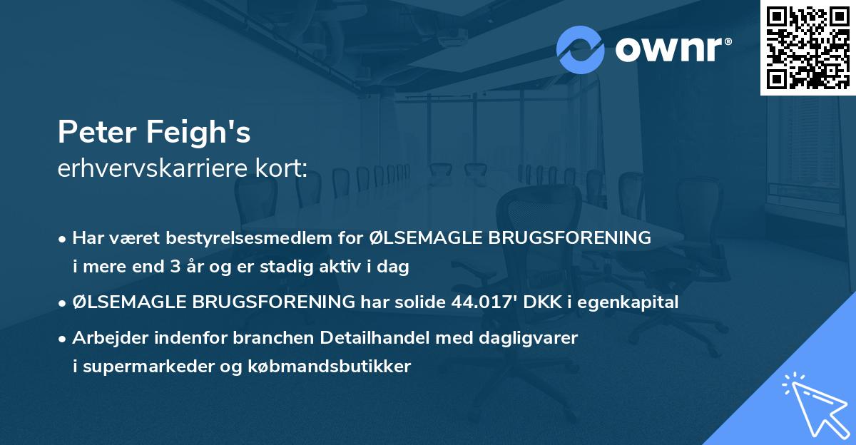 Peter Feigh's erhvervskarriere kort