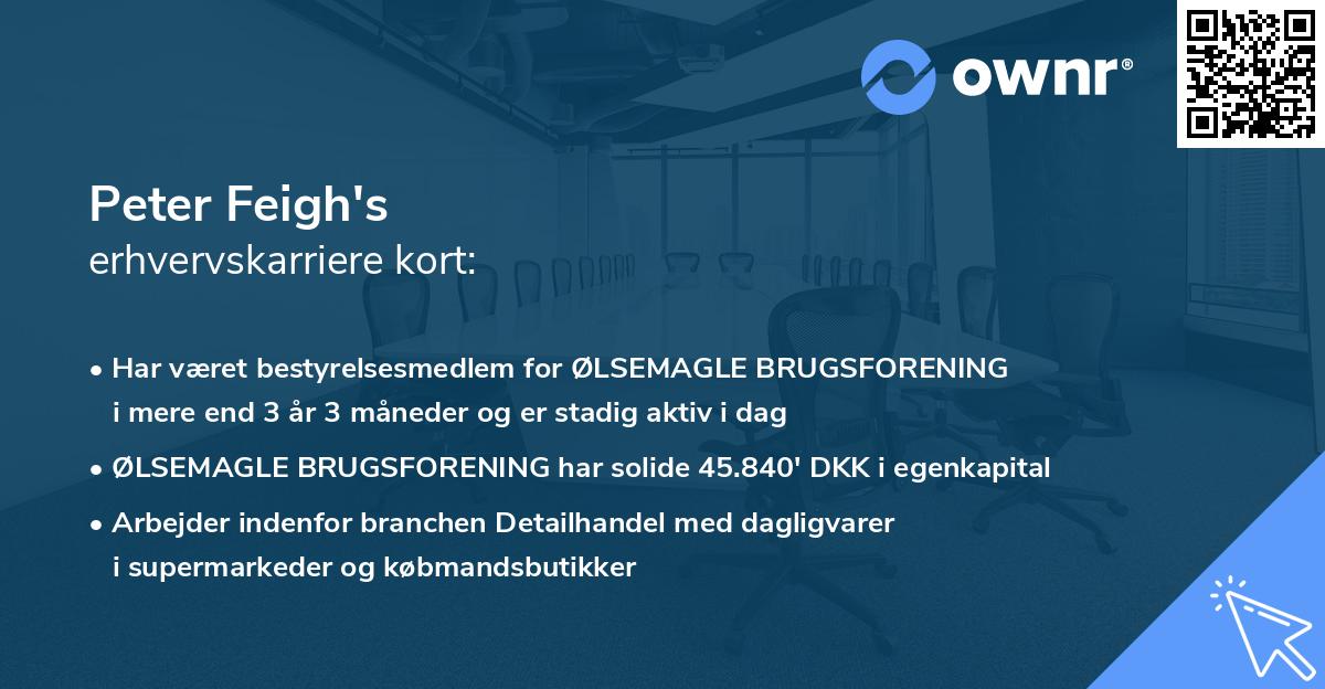 Peter Feigh's erhvervskarriere kort