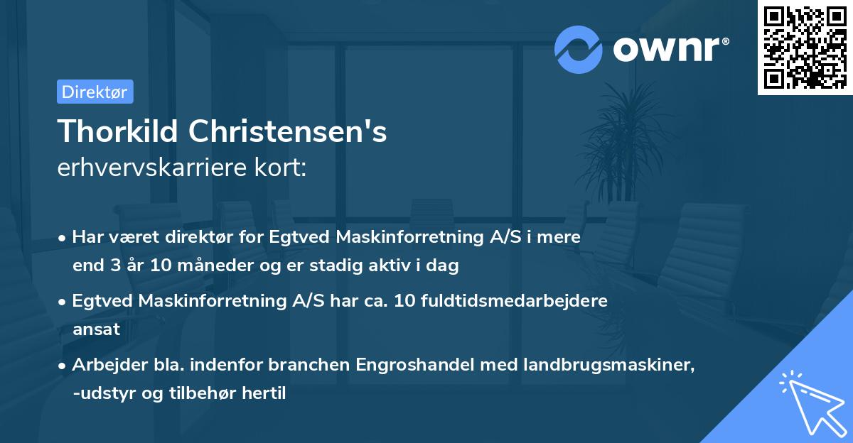Thorkild Christensen's erhvervskarriere kort