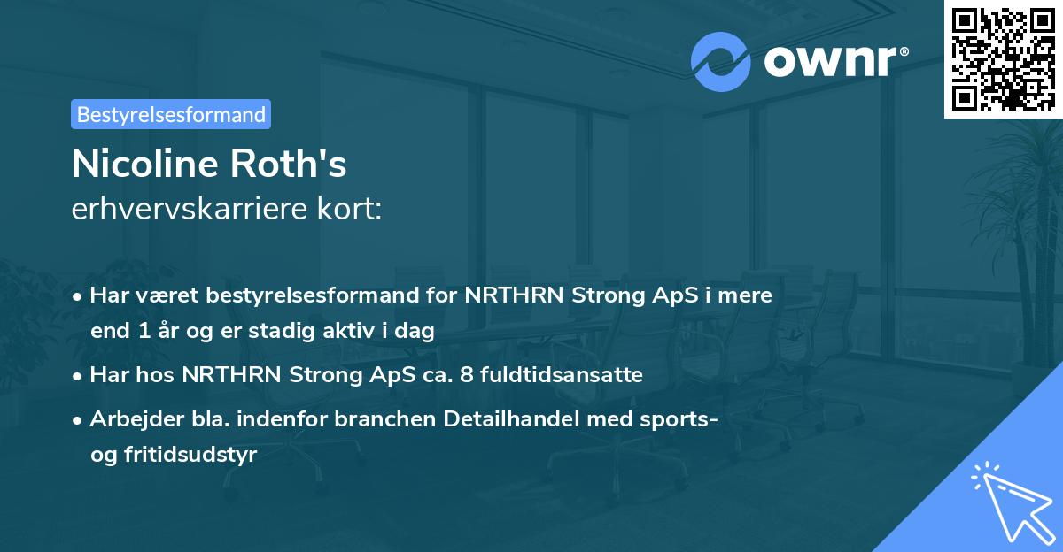 Nicoline Roth's erhvervskarriere kort