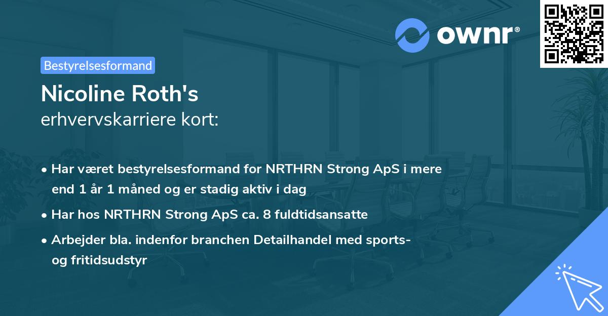 Nicoline Roth's erhvervskarriere kort