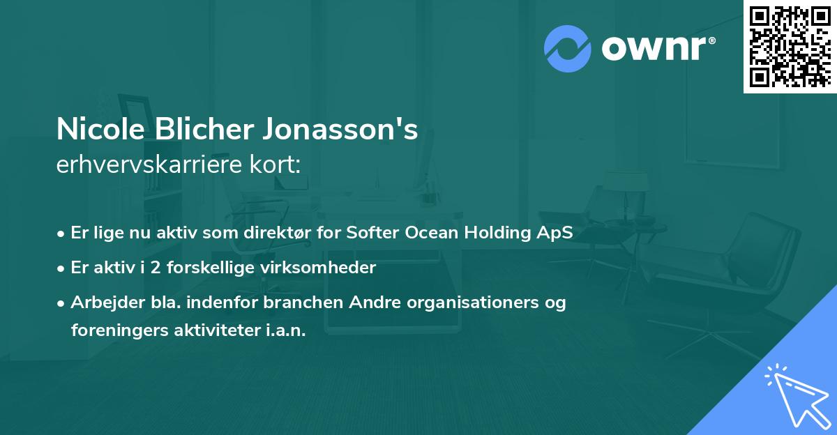 Nicole Blicher Jonasson's erhvervskarriere kort