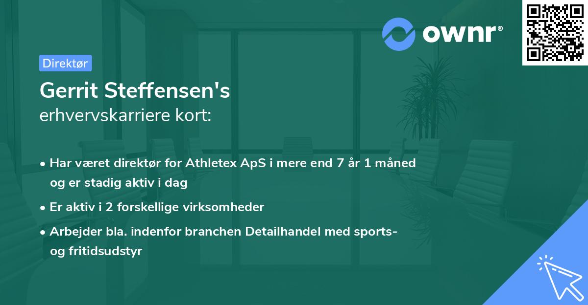 Gerrit Steffensen's erhvervskarriere kort