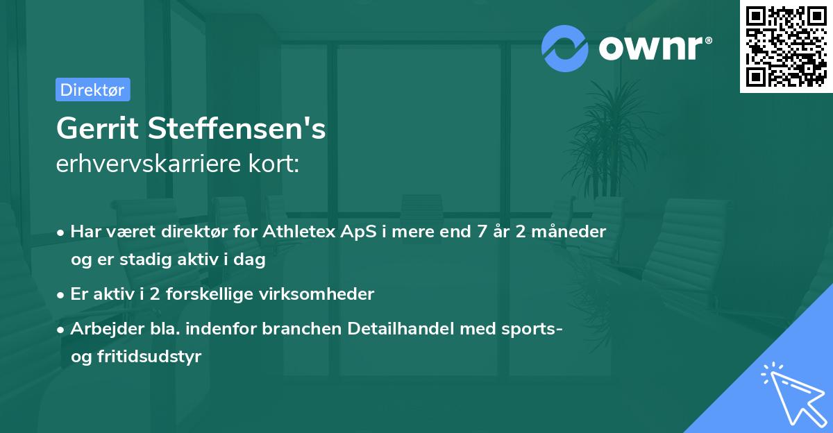 Gerrit Steffensen's erhvervskarriere kort