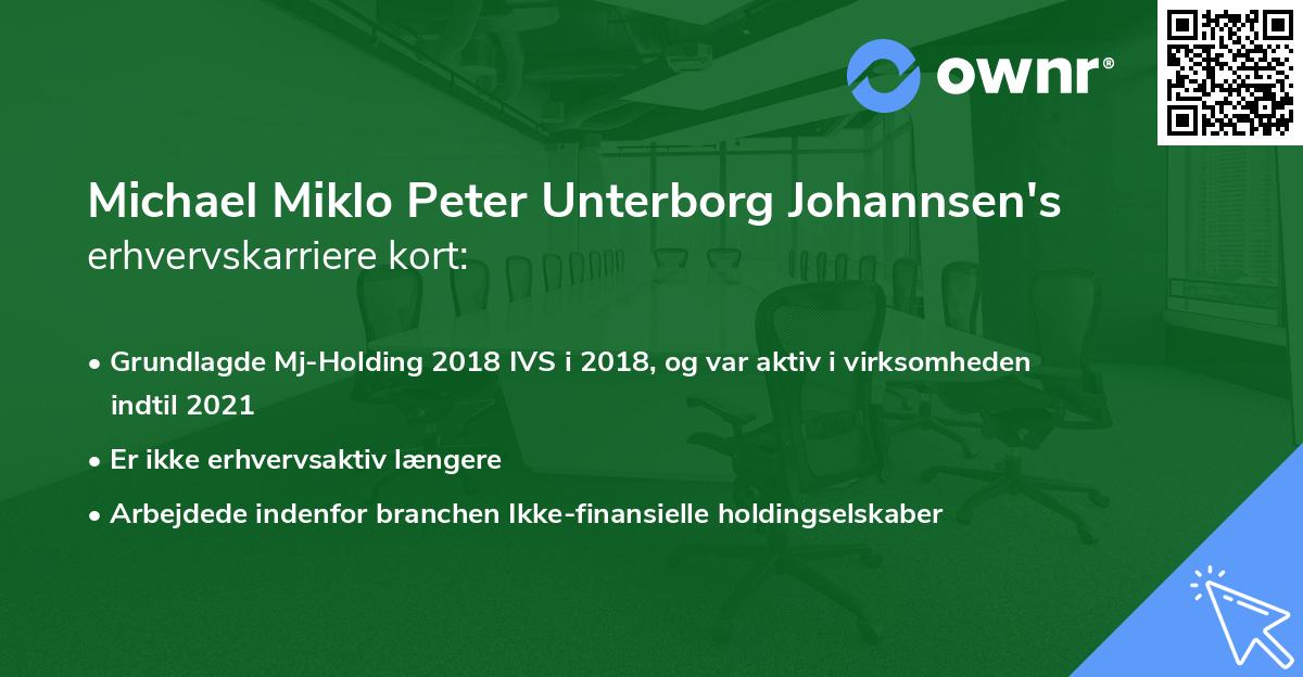 Michael Miklo Peter Unterborg Johannsen's erhvervskarriere kort