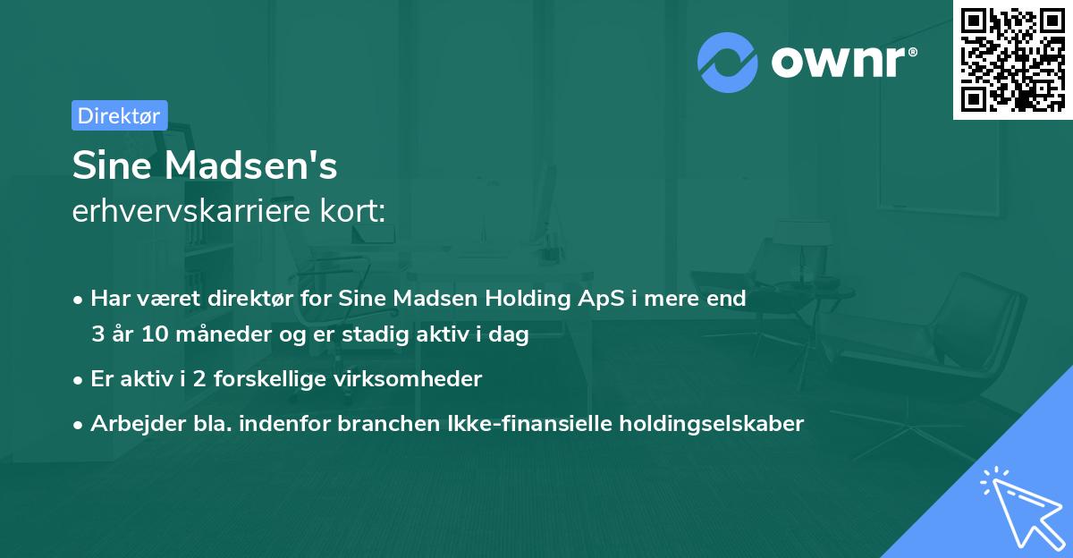 Sine Madsen's erhvervskarriere kort