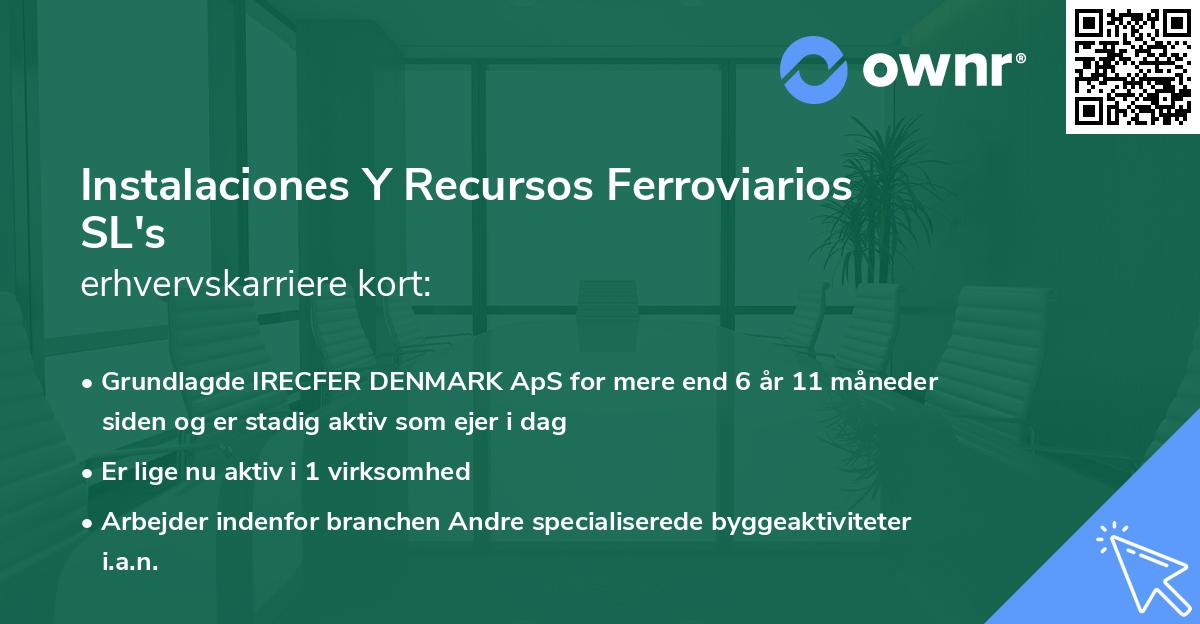 Instalaciones Y Recursos Ferroviarios SL's erhvervskarriere kort