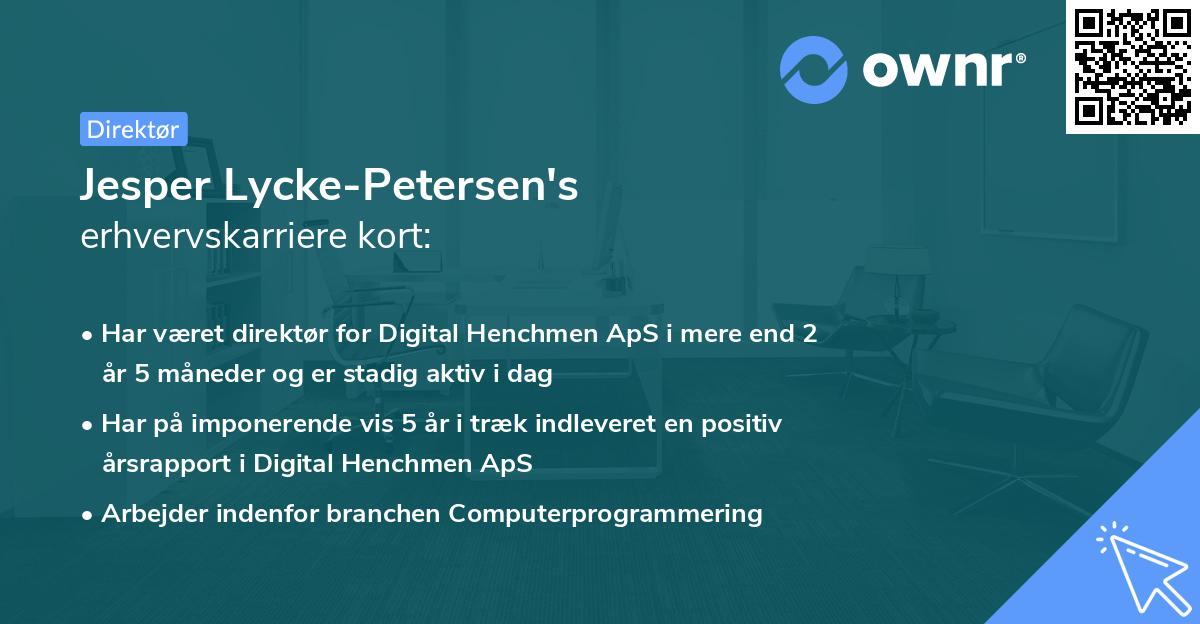 Jesper Lycke-Petersen's erhvervskarriere kort