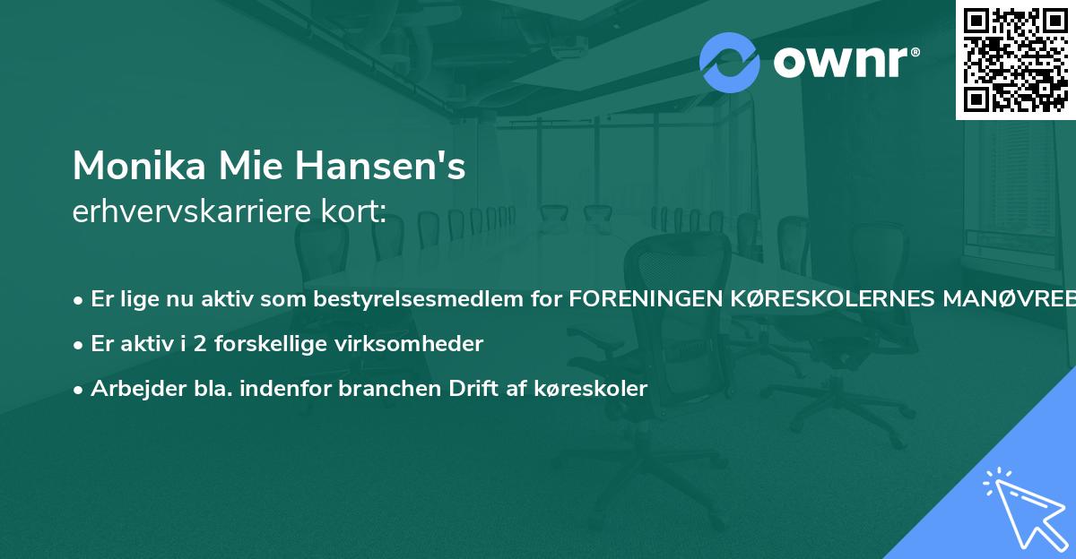 Monika Mie Hansen's erhvervskarriere kort