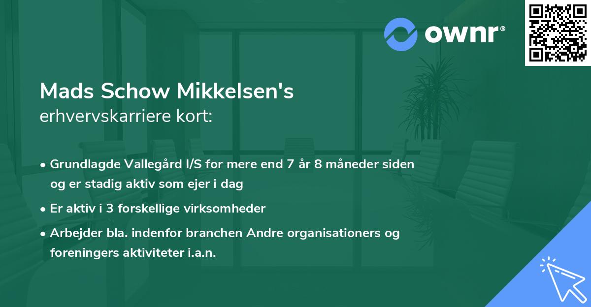 Mads Schow Mikkelsen's erhvervskarriere kort