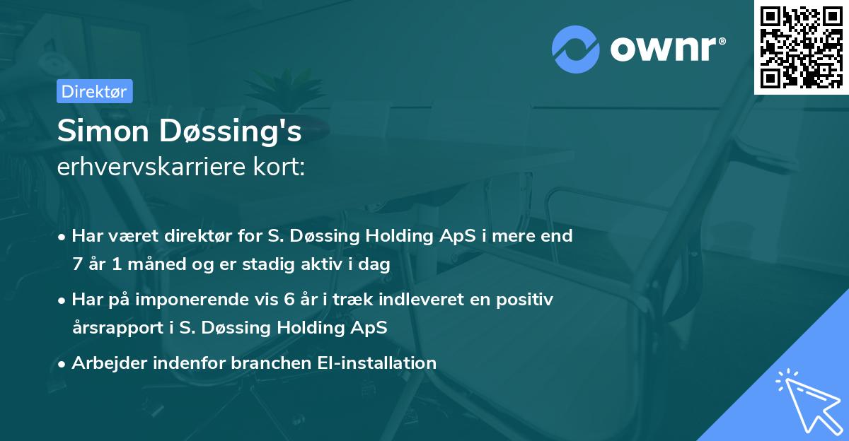Simon Døssing's erhvervskarriere kort