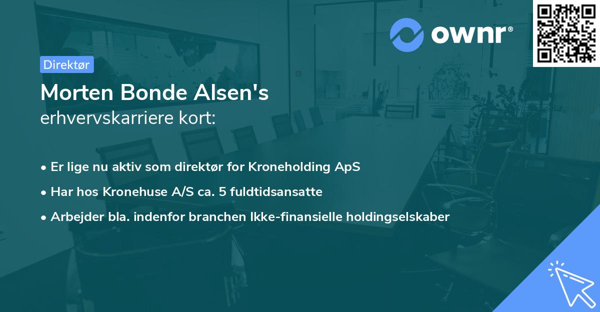 Morten Bonde Alsen's erhvervskarriere kort