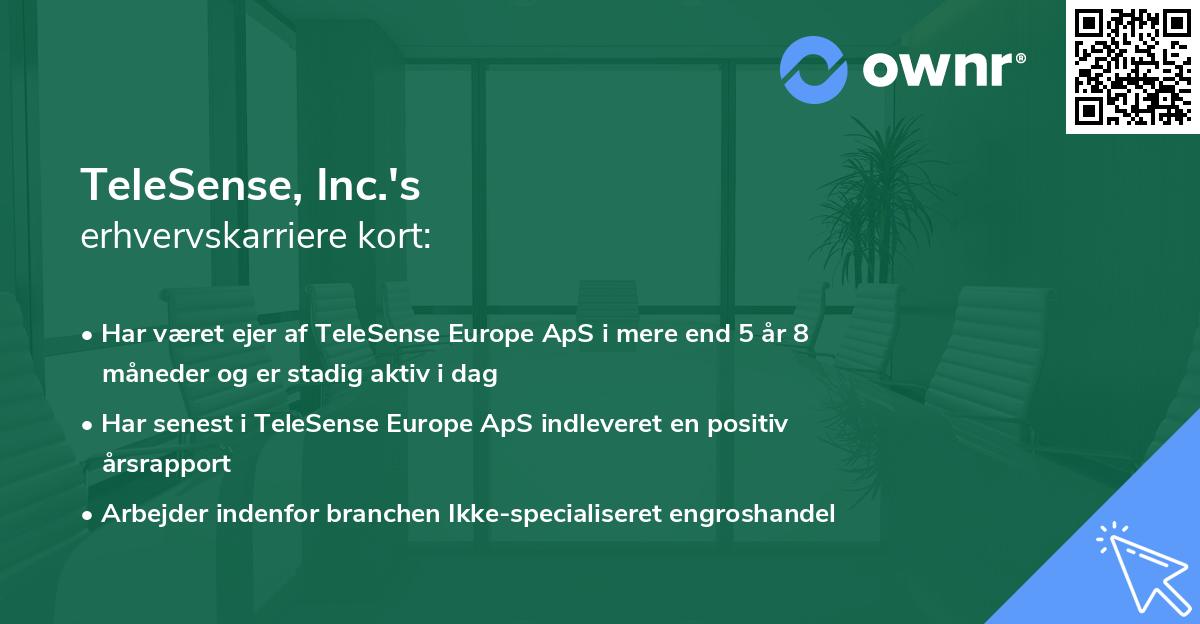 TeleSense, Inc.'s erhvervskarriere kort